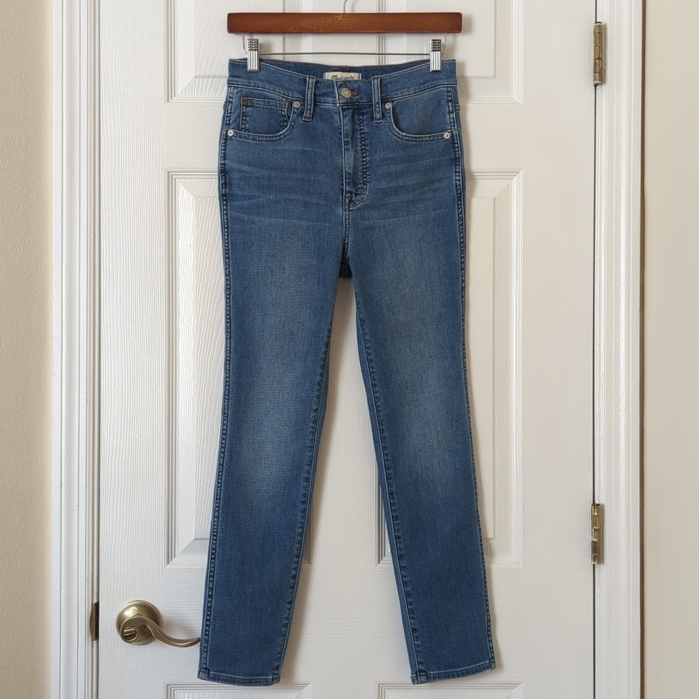 Madewell Classic 10" High Rise Medium Indigo Wash Ankle Cropped Skinny Jeans 25